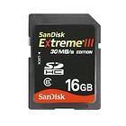 SanDisk Extreme III SDHC 30MB/s 16GB