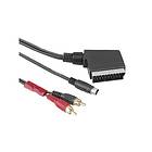 Deltaco Scart - 1RCA/1S-video/3.5mm 1,8m